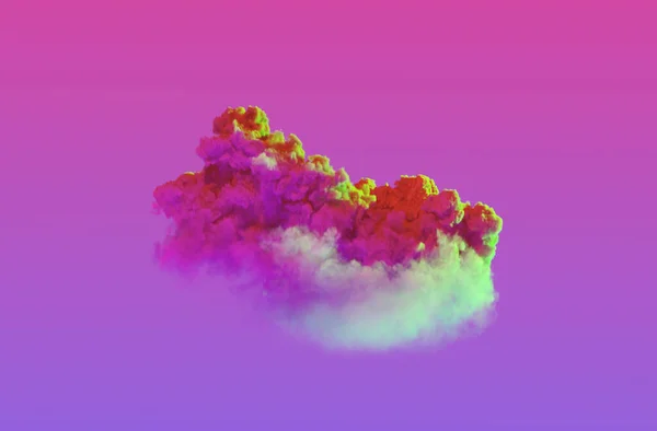 Розово Зеленое Одно Большое Облако Природа Рендеринга — стоковое фото