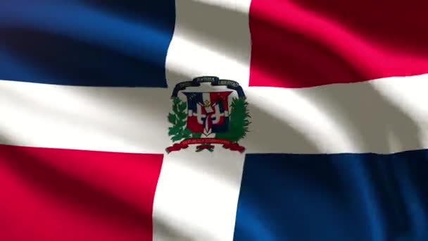 Доминиканская Республика Праздничный Флаг Анимация Цикла — стоковое видео