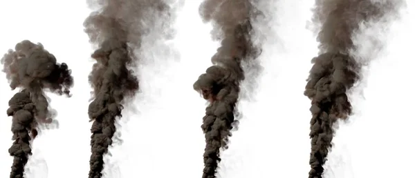 Große Rauchsäule Auf Weiß Isoliert Konzept Industrielles Rendering — Stockfoto