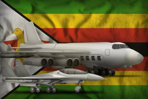 Letectvo Pozadí Zimbabwské Vlajky Koncept Zimbabwského Letectva Ilustrace — Stock fotografie