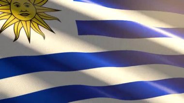 Uruguay parlak bayrağı - döngü animasyonu