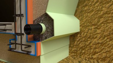 Ev üssü drenaj. cg endüstriyel 3D görüntüleme