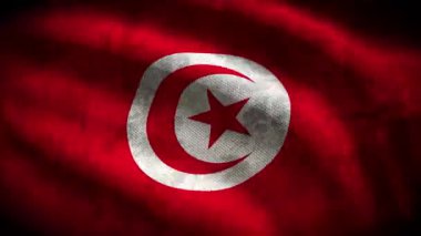 Tunus grunge bayrağı - döngü animasyonu