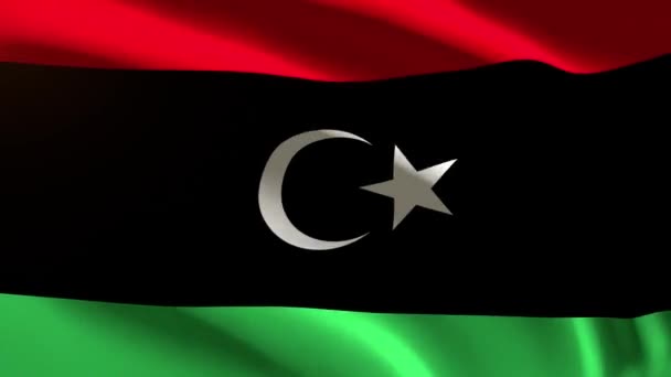 Festliche Libysche Flagge Schleifenanimation — Stockvideo