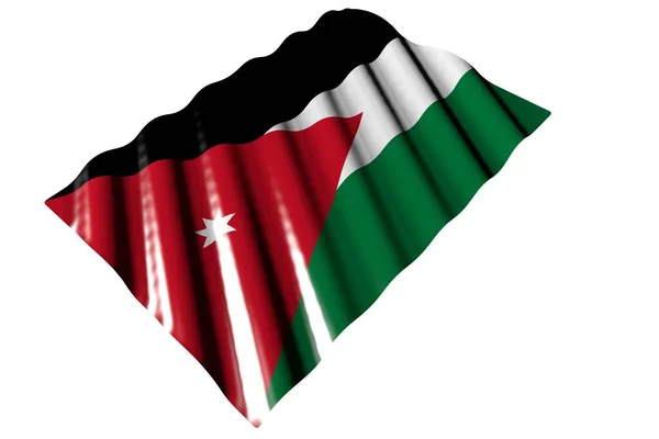 Bastante Brillante Bandera Jordania Con Grandes Pliegues Que Yacen Aislados —  Fotos de Stock