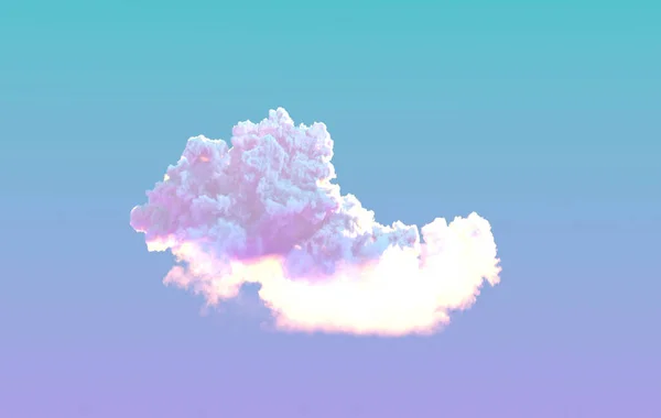 Gyönyörű Egyetlen Napkelte Cumulus Felhő Digitális Természet Renderelés — Stock Fotó