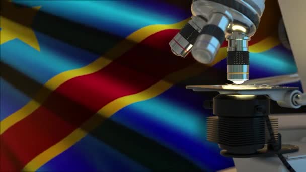 República Democrática Congo Conceito Ciência Com Bandeira — Vídeo de Stock