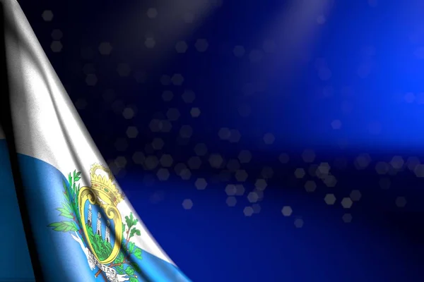 Imagem Agradável San Marino Bandeira Pendura Diagonal Azul Com Foco — Fotografia de Stock