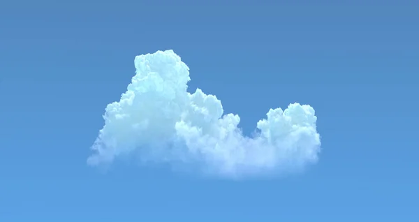 Самотня Хмара Кумулуса Блакитному Небі Ізольована Природа Рендеринга — стокове фото