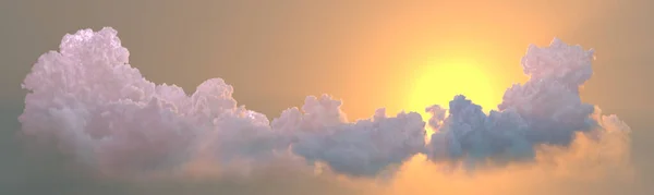 Panorama Von Sonnenuntergang Kumuluswolken Konzept Natur Illustration — Stockfoto