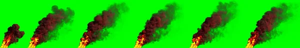 Fire Pillar Air Pollution Green Isolated Industrial Illustration — Stock Photo, Image