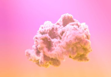 Günbatımında yalnız oldukça büyük kümülüs, cgi doğa 3D görüntüleme