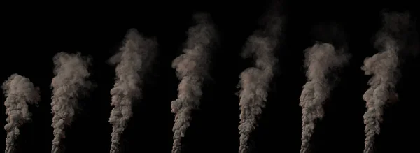Siyah Izole Edilmiş Geniş Bir Kirlilik Sütunu Konsept Endüstriyel Oluşturma — Stok fotoğraf