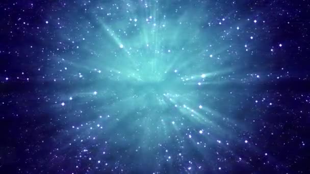 Lichtsterren Vliegen Dromerige Kosmische Ruimte Achtergrond — Stockvideo