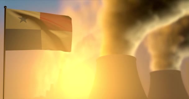 Panama Flagge Auf Pfeifen Rauchendem Hintergrund — Stockvideo