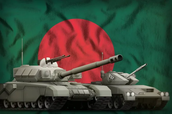 Chars Sur Fond Drapeau Bangladesh Concept Forces Blindées Bangladesh Illustration — Photo