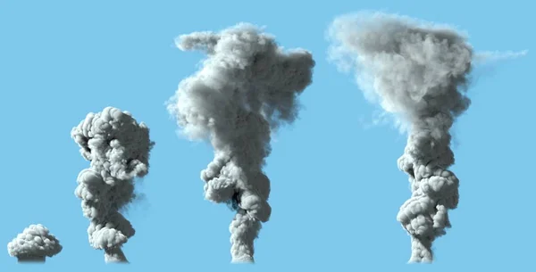 Obrázky Hustého Šedého Sloupce Kouře Sopky Nebo Velkého Průmyslového Výbuchu — Stock fotografie