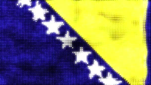 Цифровий Прапор Боснії Герцеговини Кільцева Анімація — стокове відео