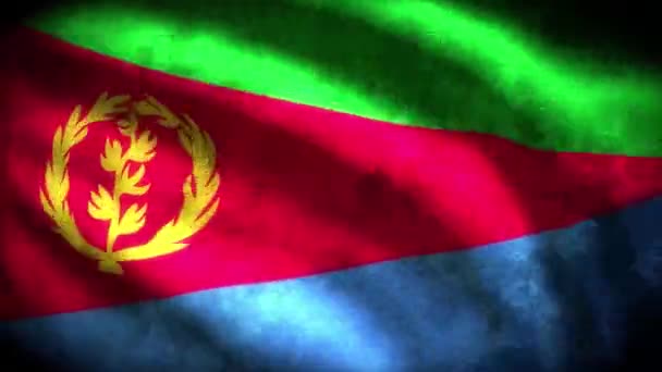 Eritreia Laço Bandeira Grungy — Vídeo de Stock