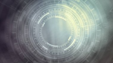 Soyut 3D illüstrasyon - hareket eden hud veya ui dairelerinin çok renkli modern soyut arka planı, moda kavramı