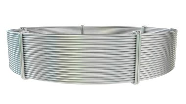 Alüminyum tel bobin, izole edilmiş cgi endüstriyel 3D görüntüleme