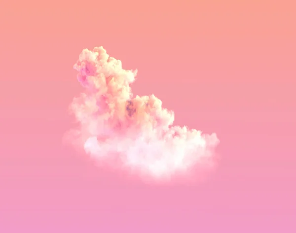 Jeden Różowy Zachód Słońca Ogromna Chmura Cumulus Cyfrowy Charakter Renderowania — Zdjęcie stockowe