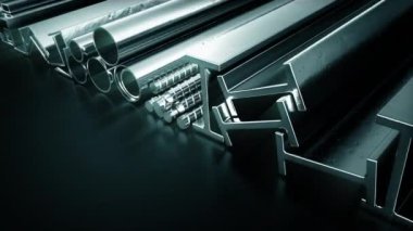 çeşitli rulo metal siyah kaydırma arkaplan, döngülenebilir