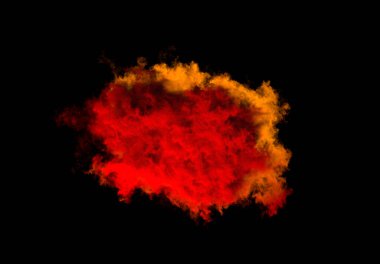one huge red cloud on black isolated - nature 3D illustration
