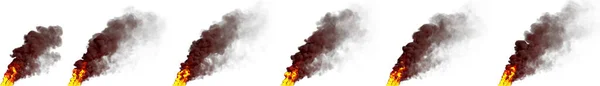 Пламя Столб Дыма Белом Изолированы Cgi Industrial Illustration — стоковое фото