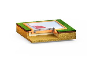 İzole edilmiş beton döşeme bodrumu - izole edilmiş endüstriyel 3D