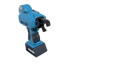 Elektrik demiri tel kademe aracı. izole konsept endüstriyel 3D illüstrasyon