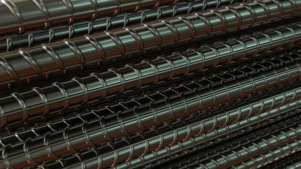steel reinforcing steel background, isolated cgi industrial 3D illustration