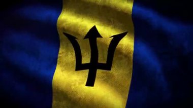 Barbados grunge flag - loop animation