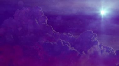 glowing star and clouds design backdrop