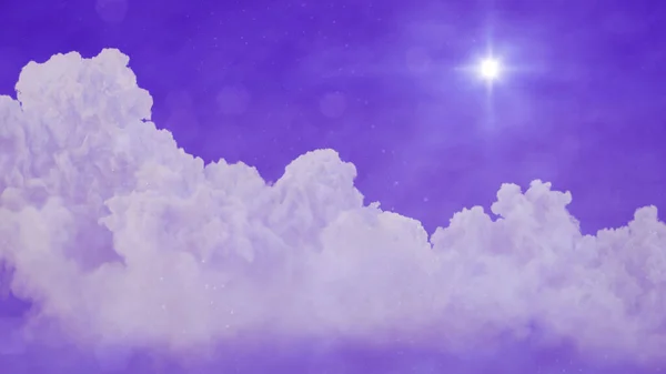 神秘的夜晚积云和恒星背景 Cg抽象3D插图 — 图库照片