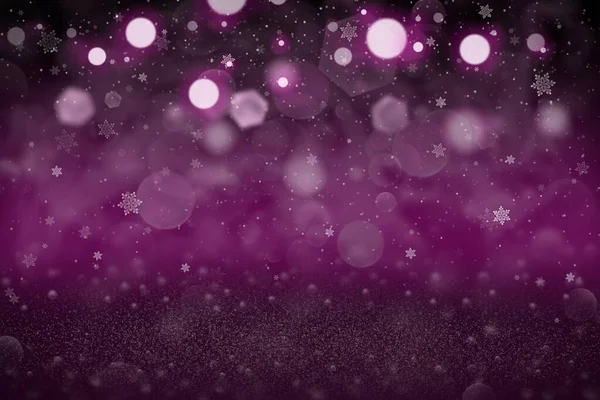 Pink Cute Bright Abstract Background Glitter Lights Falling Snow Flakes — Foto Stock