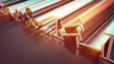 shining different rolled metal scrolling background, looping
