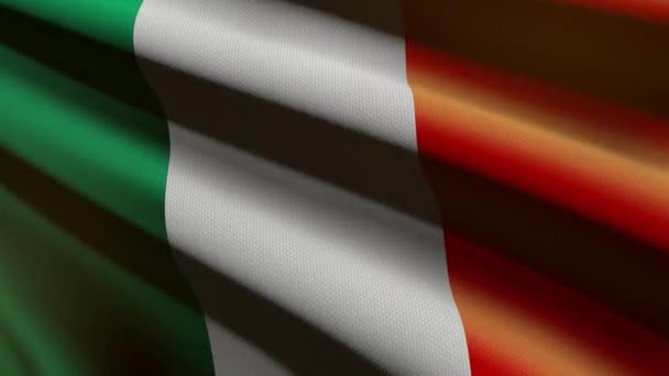 Bandera Irlanda Animación Bucle — Vídeo de stock