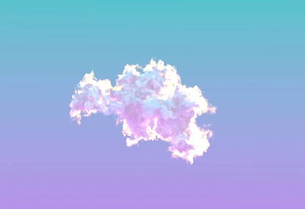 Glowing Alone Big Pink Cloud Isolated Cgi Nature Rendering — Foto de Stock