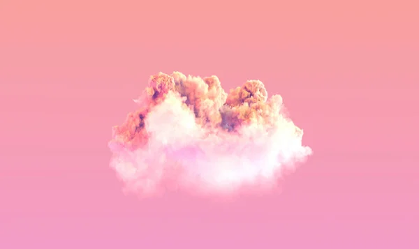 Одинокий Розовый Закат Большой Кучевой Кучевой Cgi Природа Иллюстрация — стоковое фото
