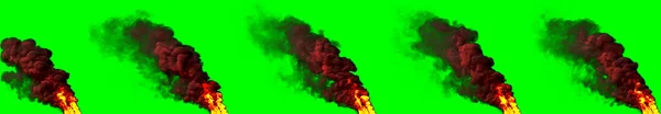 Fire Pillar Contamination Green Isolated Digital Industrial Rendering — Stock Photo, Image