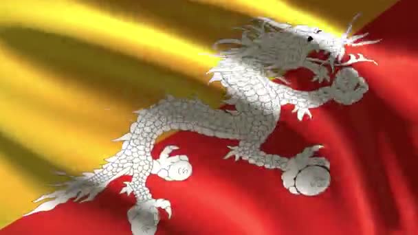 Bhutan Świąteczna Flaga Animacja Pętli — Wideo stockowe