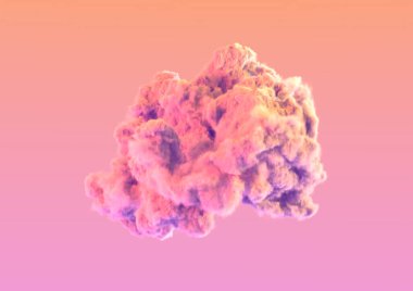 Gün batımında güzel bir kümülüs bulutu - dijital doğa 3 boyutlu illüstrasyon