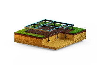 Sarmal çapa vakfı. izole edilmiş dijital endüstriyel 3D görüntüleme