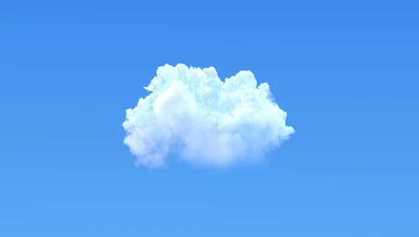 Singur Cumulus Nor Cerul Albastru Izolat Concept Natura Randare — Fotografie, imagine de stoc