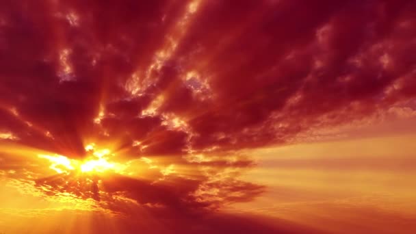 Sonnenstrahlen Und Schöne Cumulus Sonnenaufgang Hintergrund — Stockvideo