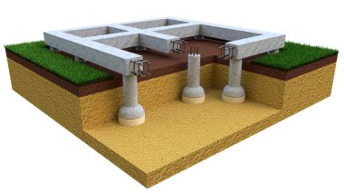 sondajlanmış çan temeli, izole edilmiş cgi endüstriyel 3D görüntüleme