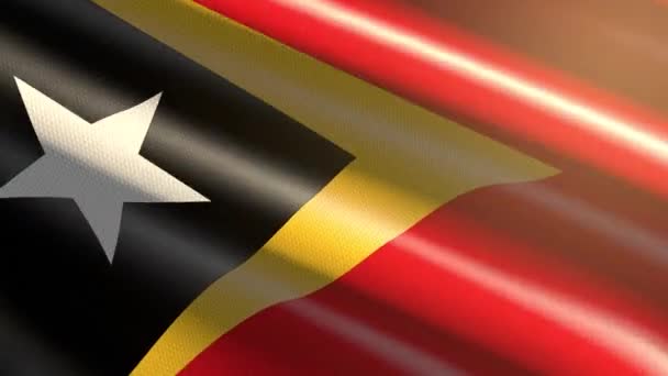 Timor Leste Lesklá Vlajka Smyčka Animace — Stock video