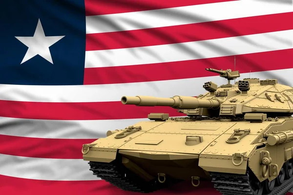 Liberia Moderne Tank Met Niet Echt Ontwerp Vlag Achtergrond Tank — Stockfoto