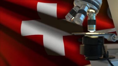 Bayrağı olan İsviçre bilim konsepti